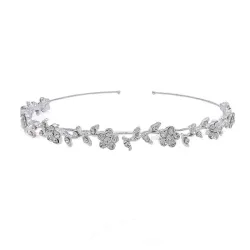 Luxuriöses Diadem - Kristallstirnband - Blumen / Blätter
