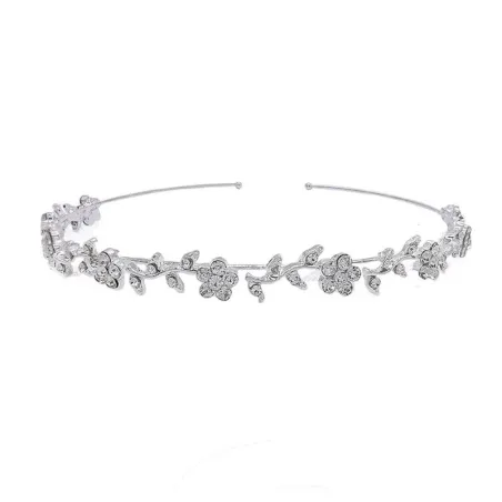 Luksuriøs tiara - krystal pandebånd - blomster / blade