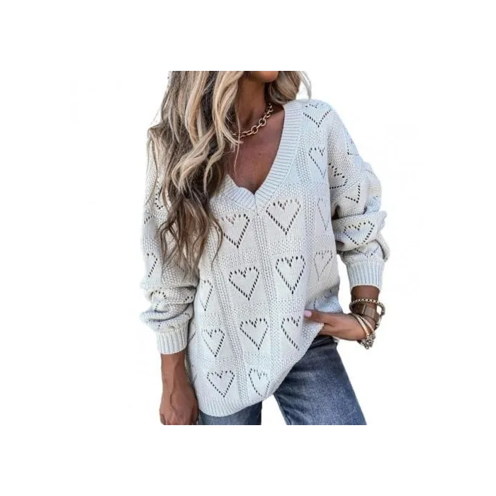 Hoodies & JerséisSuéter suelto clásico - crochet - corazones huecos