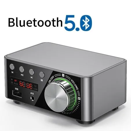 Mini digital forsterker - klasse D - HiFi - Bluetooth 5.0 - Tpa3116 - 50W*2 - USB - AUX - INNGANG