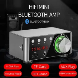 Mini digital amplifier - class D - HiFi - Bluetooth 5.0 - Tpa3116 - 50W*2 - USB - AUX - INAudio