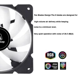 Segotep - ventola di raffreddamento - regolabile - RGB - 120mm - 5V - 3Pin - per gamer
