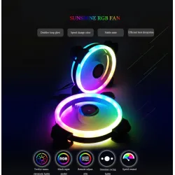 Ventilateur de boîtier d'ordinateur - refroidisseur de refroidissement - réglable - 120mm - 6pin - RGB - ARGB - LED - 5V