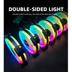 Ventilateur de boîtier d'ordinateur - refroidisseur de refroidissement - réglable - 120mm - 6pin - RGB - ARGB - LED - 5V