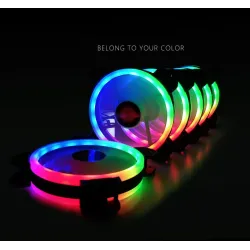 Ventilateur de boîtier d'ordinateur - refroidisseur de refroidissement - réglable - 120mm - 6pin - RGB - ARGB - LED - 5V