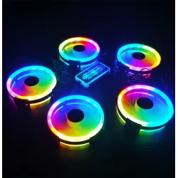 Ventilateur de boîtier d'ordinateur - refroidisseur de refroidissement - réglable - 120mm - 6pin - RGB - ARGB - LED - 5V