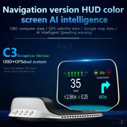 Bilnavigation - indbygget computer - OBD2 - GPS - speedometer - head-up display