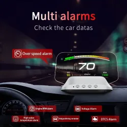 Bilnavigation - indbygget computer - OBD2 - GPS - speedometer - head-up display