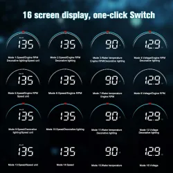 WIIYII M8 - HUD - affichage tête haute - système d'avertissement de survitesse - projecteur de pare-brise - OBD2 II - EUOBD