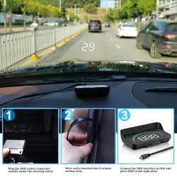WIIYII M8 - HUD - head-up display - överhastighetsvarningssystem - vindruteprojektor - OBD2 II - EUOBD