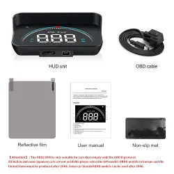 WIIYII M8 - HUD - head-up display - överhastighetsvarningssystem - vindruteprojektor - OBD2 II - EUOBD
