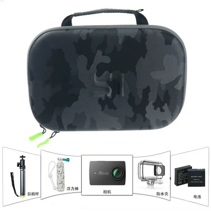 ProtteciónGoPro - SJCAM - Xiaomi Yi 4K - cámara de acción - estuche de almacenamiento EVA - camuflaje