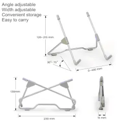 TabletaPlegable - ajustable - soporte para portátil - aleación de aluminio
