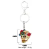 Akryl kranie med blomster - nøglering