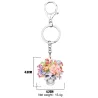 Acrylic Halloween skull with flowers - keychainKeyrings
