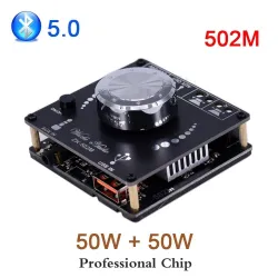 Digital forsterker - stereo - HiFi - USB - Bluetooth 5.0 - TPA3116D2 - 50Wx2 - 502H 502M - 10W - 100W