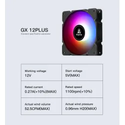 Segotep - koelventilator - regelbaar - RGB - 120mm - 5V - 3Pin - voor gamerKoeling