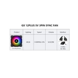 Segotep - koelventilator - regelbaar - RGB - 120mm - 5V - 3Pin - voor gamerKoeling