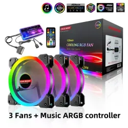 Ventilateur de boîtier d'ordinateur - refroidisseur de refroidissement - réglable - 120mm - 6pin - RGB - ARGB - LED - 5V