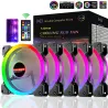 Ventilateur de boîtier d'ordinateur - refroidisseur de refroidissement - réglable - 120mm - 6pin - RGB - ARGB - LED - 5V