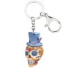llaveroCalavera de Halloween con sombrero - llavero acrílico