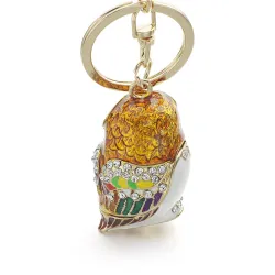 llaveroLlavero con búho - cristal / vidriado de esmalte