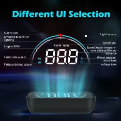 WIIYII M8 - HUD - affichage tête haute - système d'avertissement de survitesse - projecteur de pare-brise - OBD2 II - EUOBD
