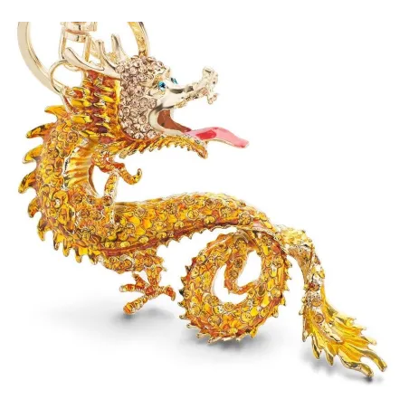 Keychain with a yellow crystal dragonKeyrings