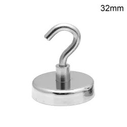 ImanesGancho magnético para colgar - fuerte imán de neodimio - 32 mm - 5,5 kg