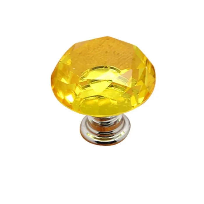 Elegante møbelknopper - glas diamantform