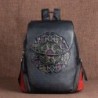 Women's retro backpack - floral embossing - genuine leather - large capacityBackpacks