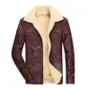 Leren winterjas met fleece & rits - slimJassen