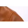 Veste d'hiver en cuir avec polaire et fermeture éclair - slim