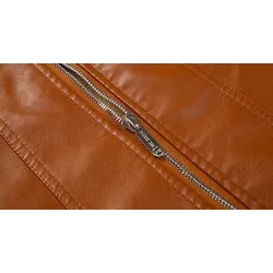 Leren winterjas met fleece & rits - slimJassen