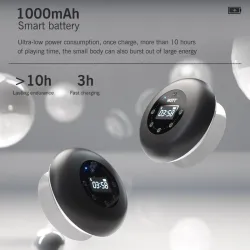 Bluetooth - trådløs - bærbar - dusjhøyttaler - vanntett - med mikrofon - FM - LCD-skjerm