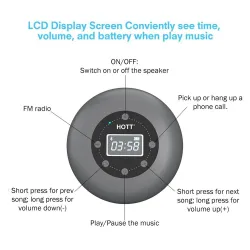 Bluetooth - wireless - portable - shower speaker - waterproof - with microphone - FM - LCD displayBluetooth speakers