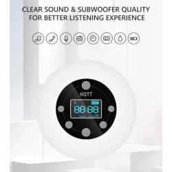 Bluetooth - sans fil - portable - haut-parleur de douche - étanche - avec microphone - FM - écran LCD