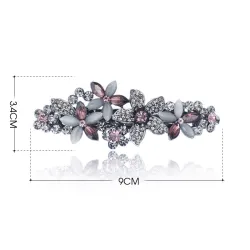 Elegant hair clip - hairpin - with crystal flowersHair clips