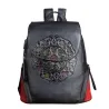 Women's retro backpack - floral embossing - genuine leather - large capacityBackpacks
