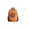 Women's retro backpack - floral embossing - genuine leather - large capacityBackpacks