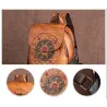 Sac à dos rétro pour femme - gaufrage floral - cuir véritable - grande capacité