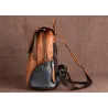 Women's retro backpack - floral embossing - genuine leather - large capacityBackpacks