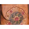 Women's retro backpack - floral embossing - genuine leather - large capacityBackpacks