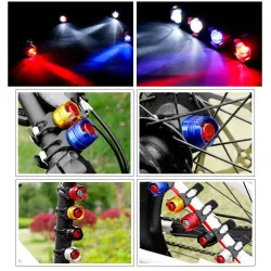 Lampe de vélo à LED - voyant d'avertissement de sécurité - étanche