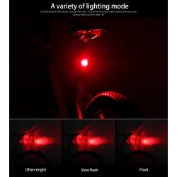 Lampe de vélo à LED - voyant d'avertissement de sécurité - étanche
