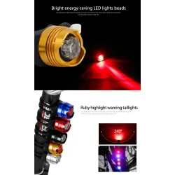 Lampe de vélo à LED - voyant d'avertissement de sécurité - étanche