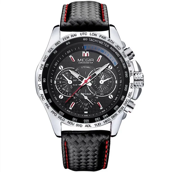 Montre homme tendance - Quartz - étanche - bracelet cuir