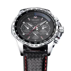 Montre homme tendance - Quartz - étanche - bracelet cuir