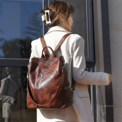 Sac à bandoulière vintage multifonction - sac à dos en cuir - étanche