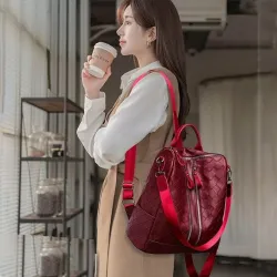 Elegant leather backpack - multifunction shoulder bagBackpacks